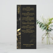 黒モダン金ゴールドトロピカ葉ル結婚 メニュー (スタンド正面)