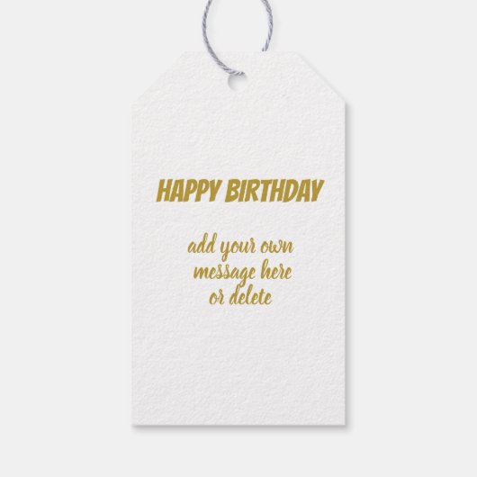黒モダン金ゴールドハッピーバースデー ギフトタグ (裏面)