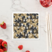 黒モダン金ゴールドバルーン50誕生日 スタンダードカクテルナプキン (インサイチュ)