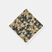 黒モダン金ゴールドバルーン50誕生日 スタンダードカクテルナプキン (角)