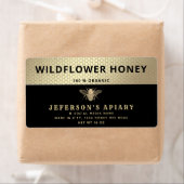 黒モダン金ゴールドビー蜜びん ラベル (インサイチュ)