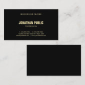 黒モダン金ゴールドファッショナブル平野ラグジュアリー 名刺 (正面/裏面)