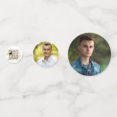 黒モダン金ゴールドフォトおめでとうグラパーソナライズされたッド コンフェッティ (正面)