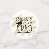 黒モダン金ゴールドフォトおめでとうグラパーソナライズされたッド コンフェッティ (スモール正面)