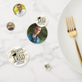 黒モダン金ゴールドフォトおめでとうグラパーソナライズされたッド コンフェッティ