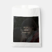 黒モダン金ゴールドフォトオーバーレイ結婚ズ フェイバーバッグ (正面)