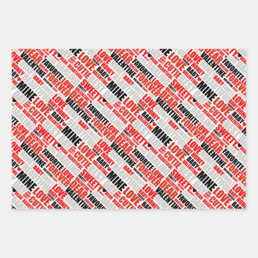 黒モダン金ゴールドフォトバレンタイン愛のスクリプト名 ラッピングペーパーシート (正面3)