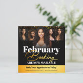 黒モダン金ゴールドフォト美容師チラシ 招待状 (スタンド正面)