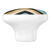 黒モダン金ゴールドブラシストロークミントジオメトリック セラミックノブ (側面)