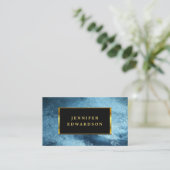 黒モダン金ゴールドブルーアイスQRコードプロフェッショナル 名刺 (スタンド正面)