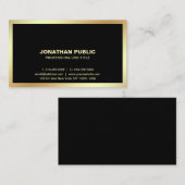 黒モダン金ゴールドプロフェッショナルプスタイリッシュラン 名刺 (正面/裏面)