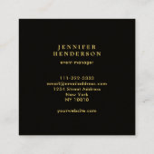 黒モダン金ゴールドプロフェッショナルラスチッククラフト スクエア名刺 (裏面)