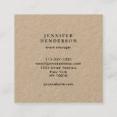 黒モダン金ゴールドプロフェッショナルラスチッククラフト スクエア名刺 (裏面)