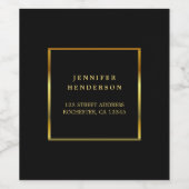 黒モダン金ゴールドプロフェッショナル ワインラベル (シングルラベル)