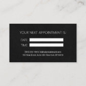 黒モダン金ゴールドヘアスタイリストアポイントメントカード 名刺 (裏面)