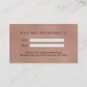 黒モダン金ゴールドヘアスタイリストアポイントメントカード 名刺 (裏面)