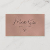 黒モダン金ゴールドヘアスタイリストアポイントメントカード 名刺 (正面)