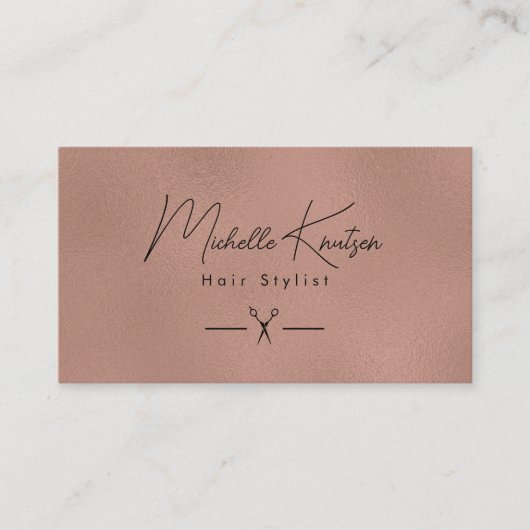 黒モダン金ゴールドヘアスタイリストアポイントメントカード 名刺 (正面)