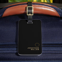 黒モダン金ゴールドミニマリストのモノグラム名