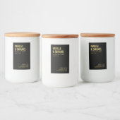 黒モダン金ゴールドミニマルろうそく製品ラベル フードラベル (ボトル)