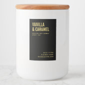 黒モダン金ゴールドミニマルろうそく製品ラベル フードラベル (正面)