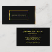 黒モダン金ゴールドミニマルプロフェッショナル 名刺 (正面/裏面)