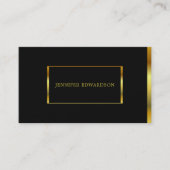 黒モダン金ゴールドミニマルプロフェッショナル 名刺 (正面)