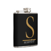 黒モダン金ゴールドモノグスタイリッシュラムガーリースクリプト フラスク (右)