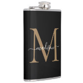 黒モダン金ゴールドモノグスタイリッシュラムガーリースクリプト フラスク (右)