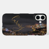 黒モダン金ゴールドモノグラムのケース – Mate iPhone Case-Mate iPhoneケース (裏面 (横))