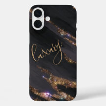 黒モダン金ゴールドモノグラムのケース – Mate iPhone