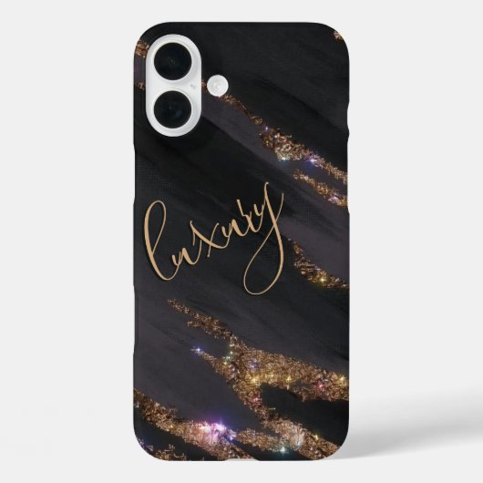 黒モダン金ゴールドモノグラムのケース – Mate iPhone Case-Mate iPhoneケース (裏面)