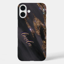 黒モダン金ゴールドモノグラムのケース – Mate iPhone