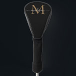 黒モダン金ゴールドモノグラムガーリースクリエレガントプト ゴルフヘッドカバー<br><div class="desc">黒モダン金ゴールドモノグラムガーリースクリプエレガントトのゴルフヘッドカバー</div>