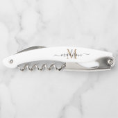 黒モダン金ゴールドモノグラムガーリースクリプト名 ソムリエナイフ (裏面)