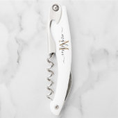 黒モダン金ゴールドモノグラムガーリースクリプト名 ソムリエナイフ (正面)