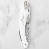 黒モダン金ゴールドモノグラムガーリースクリプト名 ソムリエナイフ (裏面)