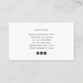 黒モダン金ゴールドモノグラムフェミニンスクリプト名 名刺 (裏面)