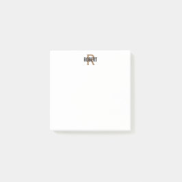 黒モダン金ゴールドモノグラム名 ポストイット