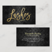 黒モダン金ゴールドラッシュスクリプト文字ブラックダマスク 名刺 (正面/裏面)