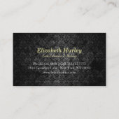 黒モダン金ゴールドラッシュスクリプト文字ブラックダマスク 名刺 (裏面)