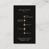 黒モダン金ゴールドルクース手書きモノグラム 名刺 (裏面)