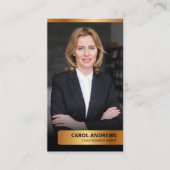 黒モダン金ゴールドローン契約代理公証人公証人 名刺 (正面)