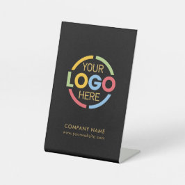 黒モダン金ゴールド企業の会社のロゴ 台座サイン