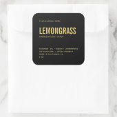 黒モダン金ゴールド体スクラブ製品ラベル スクエアシール (バッグ)