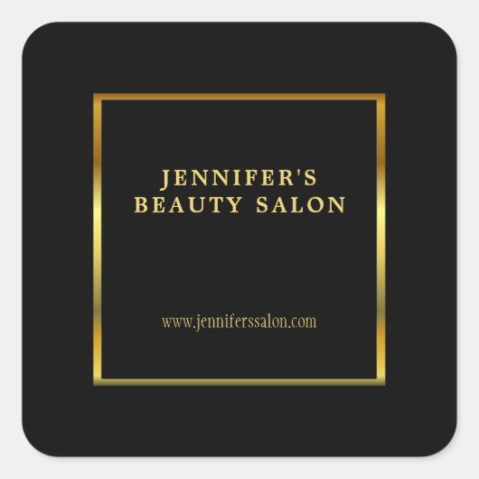 黒モダン金ゴールド促進プロフェッショナル スクエアシール (正面)