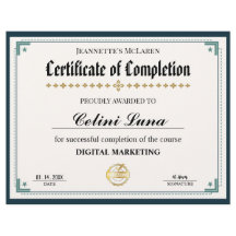 黒モダン金ゴールド修了証