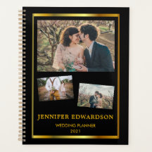 黒モダン金ゴールド写真ウェディングプランナー