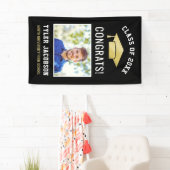 黒モダン金ゴールド写真卒業パーティー 横断幕 (インサイチュ)