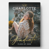 黒モダン金ゴールド写真大学院 フォトプラーク (正面)